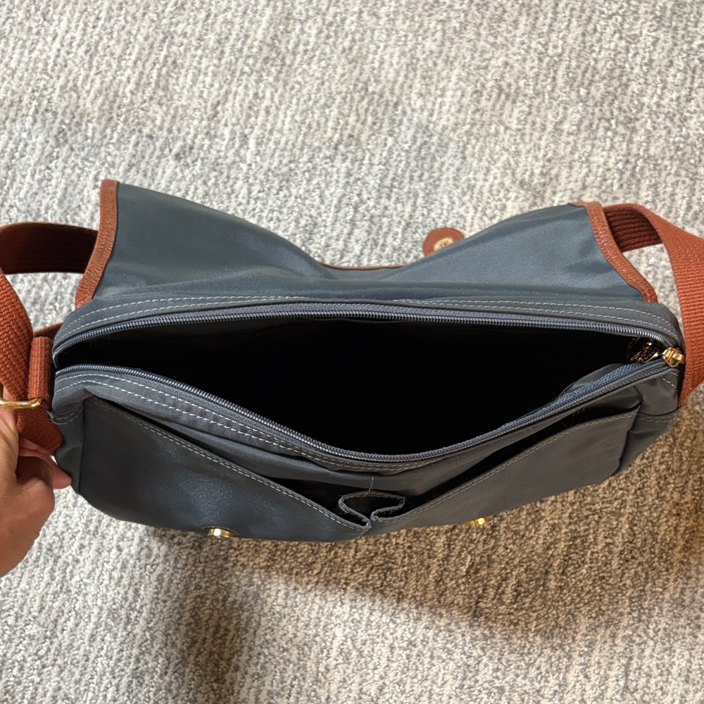 Longchamp Blue and Brown Crossbody Shoulder Bag - Picture 4 of 5